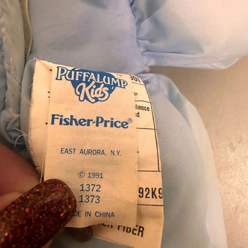 Vintage 1991 Fisher Price Puffalump Kids Light Up Baby Doll Blue 1372 1373 Plush